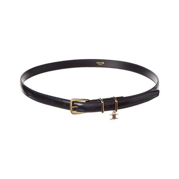 Celine Elegant Charm Leather Belt, Black - Picture 1 of 3